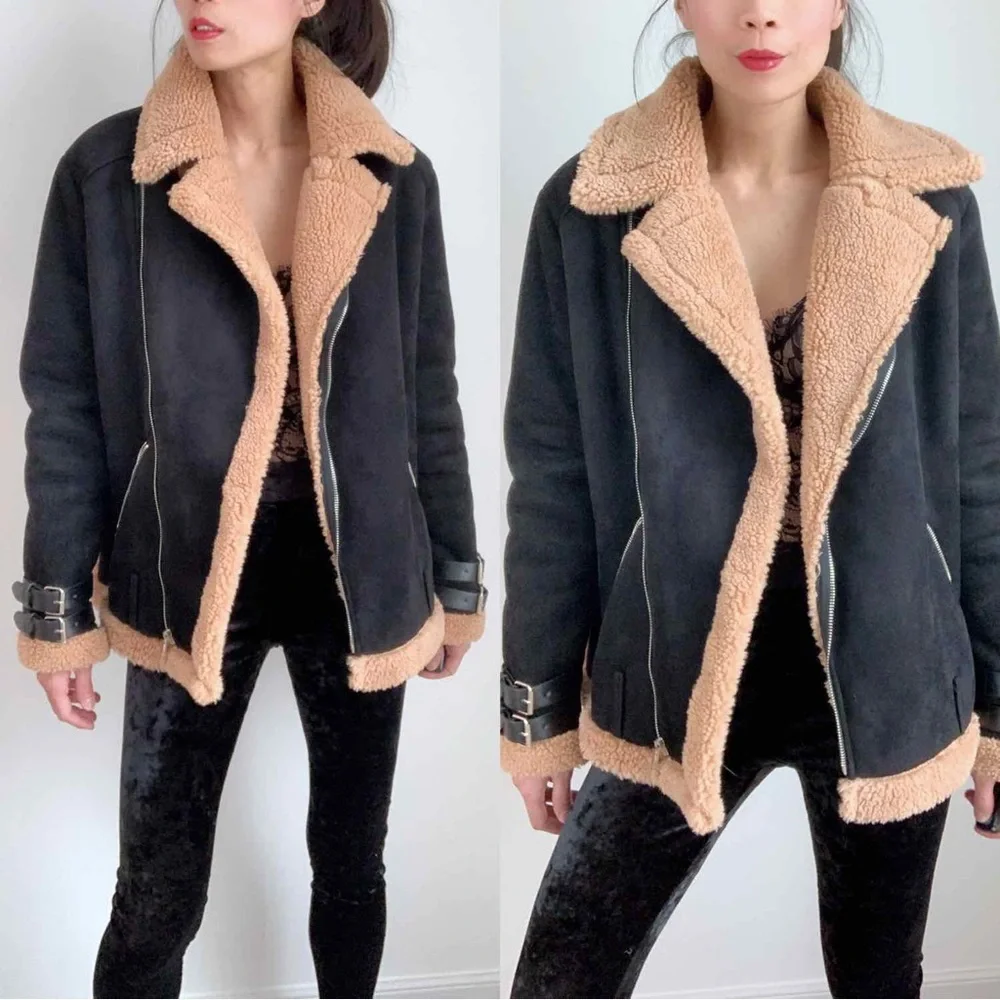 FAUX FUR MOTO JACKET - Picture 2 of 11